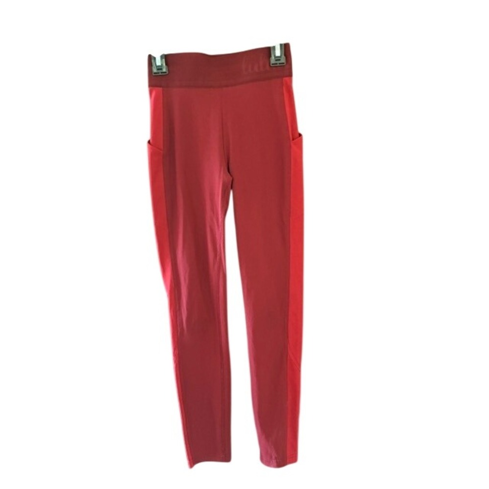 Lululemon Leggings Womens 2 Red Excellent High Rise Side Pockets Tight